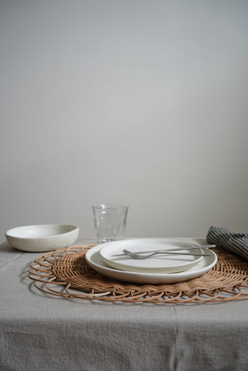 Handmade Dish Sets (Made-to-Order) - White on Stone Glaze