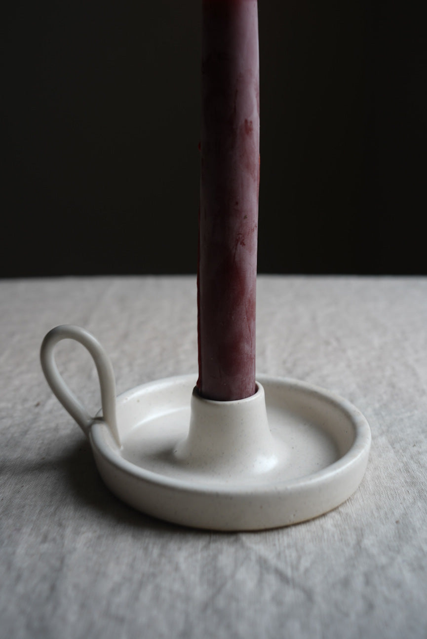 Classic Handmade Stoneware Taper Candle Holder
